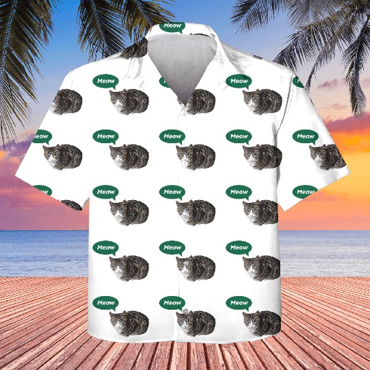 Meow, Cute Cat Design Kids Hawaiians