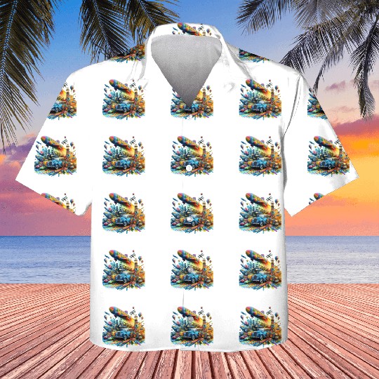 Multi-Colored Vehicles Kids Hawaiians