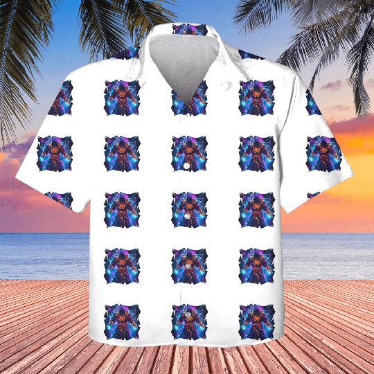 Bright Magician With Energy Aura In Neon Colors Kids Hawaiians