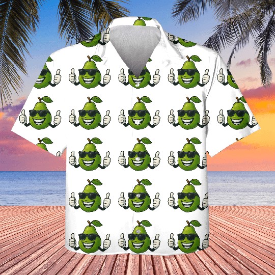 Cute cartoon pear guava fruit summer joy Kids Hawaiians
