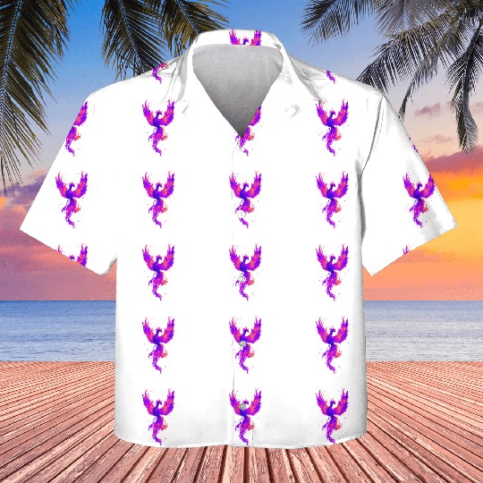 Vibrant Phoenix Illustration for Apparel Kids Hawaiians
