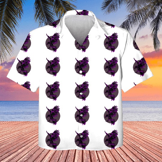 Neon Purple Raven in Flight Kids Hawaiians