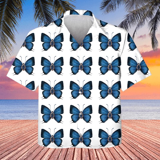 September Sapphire Blue Butterfly Gemstone Design Kids Hawaiians