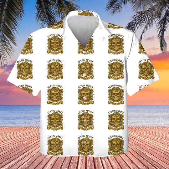 Skull with Money and Wealth Theme Kids Hawaiians
