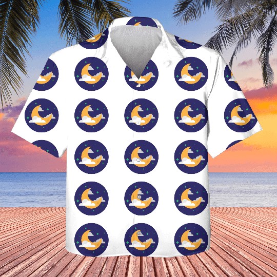 Dreamy Night Sky Crescent Design Kids Hawaiians