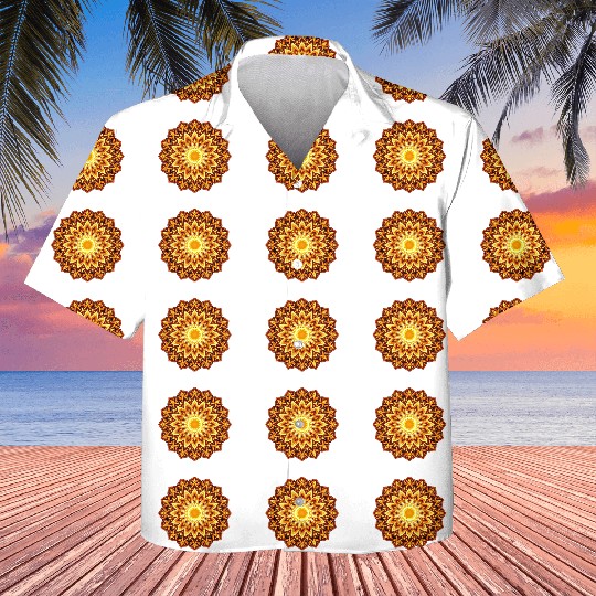 Vibrant Sunburst Mandala Design Kids Hawaiians