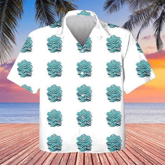 Abstract Ocean Wave Pattern Kids Hawaiians