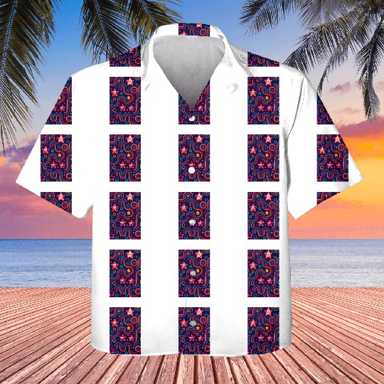 Neon Starburst Cosmic Pattern Kids Hawaiians