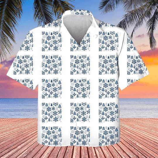 Winter Snowflake Pattern Design Kids Hawaiians