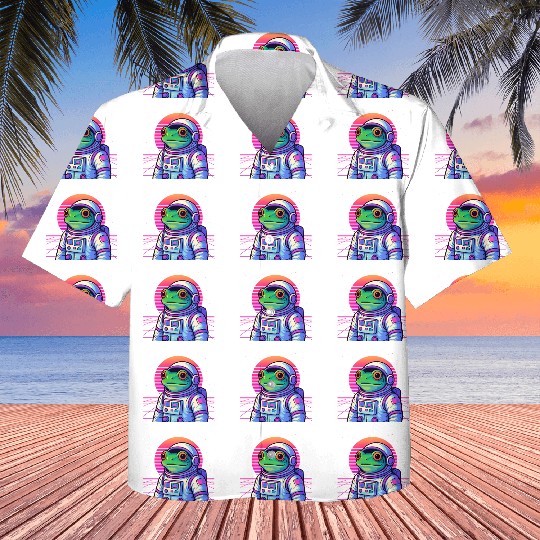 Retro Frog Astronaut Kids Hawaiians