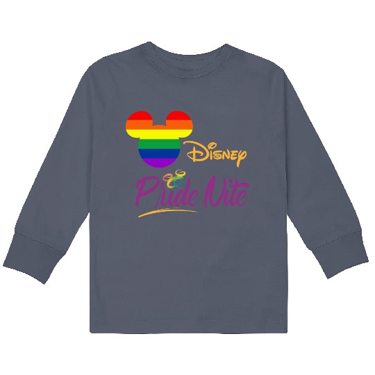 Mickey Mouse Lgbt Flag Rainbow Kids Long Sleeve T Shirts, Disneyland After Dark Pride Nite, Mickey Pride Rainbow Kids Long Sleeve T Shirts