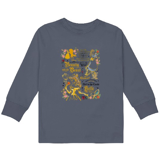 Belle Kids Long Sleeve T Shirts, Disney Comfort Color Kids Long Sleeve T Shirts, Beauty Beast Kids Long Sleeve T Shirts