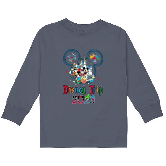 Custom Disney Trip 2023 Kids Long Sleeve T Shirts, Disney Vacation 2023 Kids Long Sleeve T Shirts