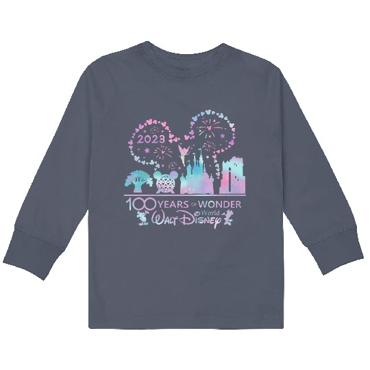 Disney 100 Years Of Wonder Kids Long Sleeve T Shirts, Disney Family Kids Long Sleeve T Shirts, Disney Trip 2023 Kids Long Sleeve T Shirts