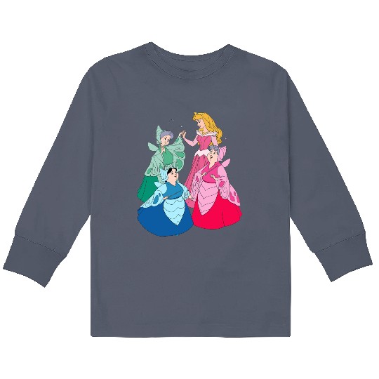 Sleeping Beauty Disney Kids Long Sleeve T Shirts,Aurora Princess Kids Long Sleeve T Shirts, Disney Group Kids Long Sleeve T Shirts
