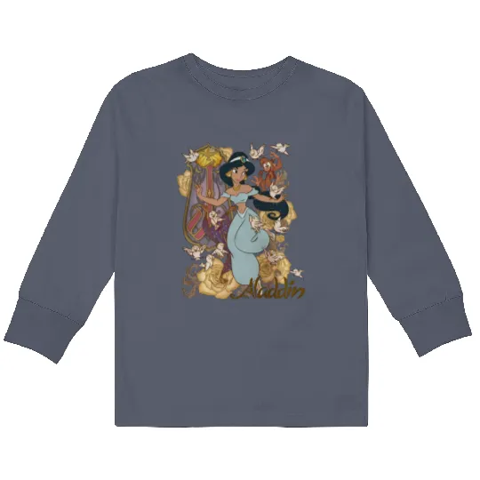 Vintage Princess Jasmine Alladin Kids Long Sleeve T Shirts,Disney Character Kids Long Sleeve T Shirts