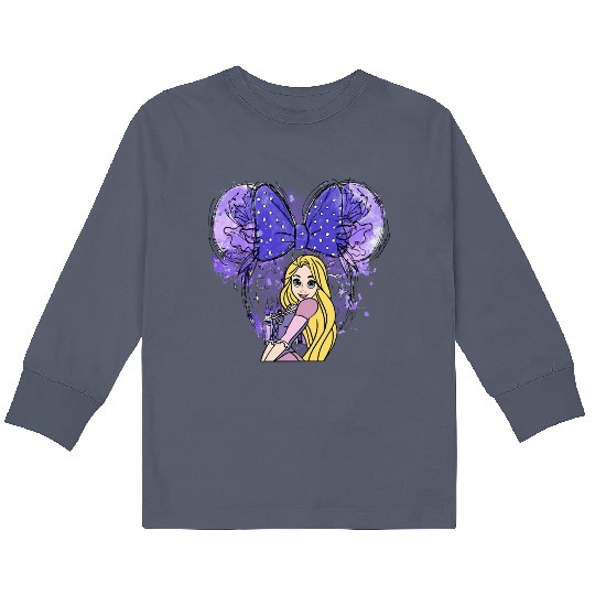 Rapunzel Mickey Ears Kids Long Sleeve T Shirts, Disney Princess Kids Long Sleeve T Shirts, Rapunzel Watercolor Castle Kids Long Sleeve T Shirts