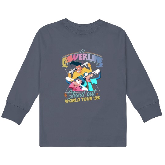 Retro Disney A Goofy Movie Powerline World Tour 95' Kids Long Sleeve T Shirts, A Goofy Movie Kids Long Sleeve T Shirts, Vintage Disney Powerline