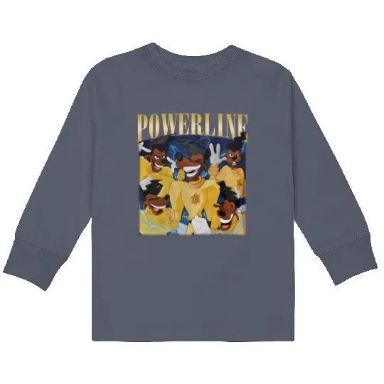 Vintage Disney Powerline Kids Long Sleeve T Shirts, Powerline Stand Out Tour Kids Long Sleeve T Shirts, Powerline Goofy Movie