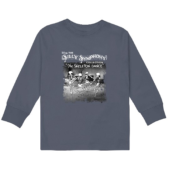 Disney Silly Symphony Kids Long Sleeve T Shirts, Funny Disney Kids Long Sleeve T Shirts, Disney Dancing Skeleton Kids Long Sleeve T Shirts