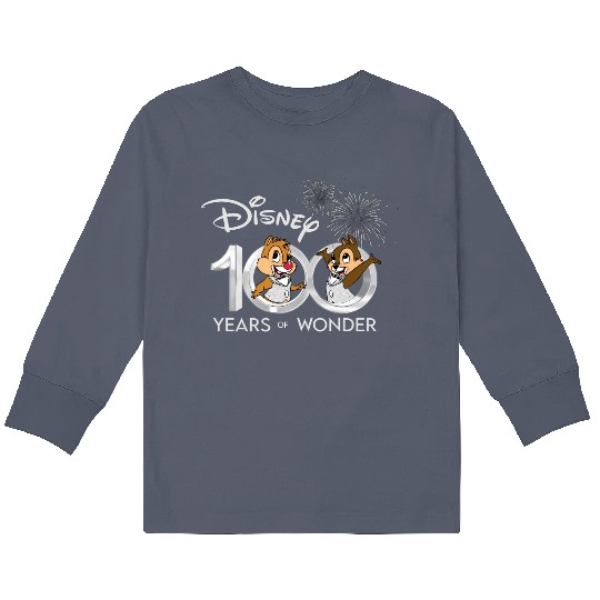 Disney 100 Years of Wonder Kids Long Sleeve T Shirts, 100th Anniversary Kids Long Sleeve T Shirts, Chip and Dale Kids Long Sleeve T Shirts