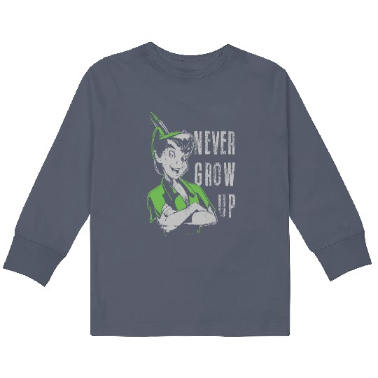 Disney Peter Pan Never Grow Up Vintage Portrait Kids Long Sleeve T Shirts, Magic Kingdom