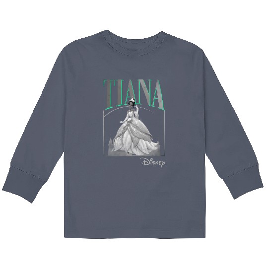 Retro Tiana 90s Kids Long Sleeve T Shirts, Disney princess Kids Long Sleeve T Shirts