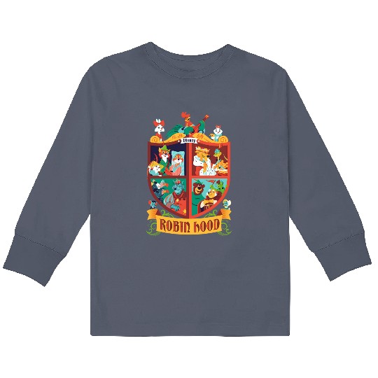 Vintage Disney Robin Hood Kids Long Sleeve T Shirts, Animal Kingdom Family Matching Kids Long Sleeve T Shirts
