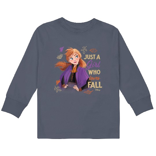 Discover Disney Frozen Anna Just A Girl Who Loves Fall Ta Kids Long Sleeve T-Shirts