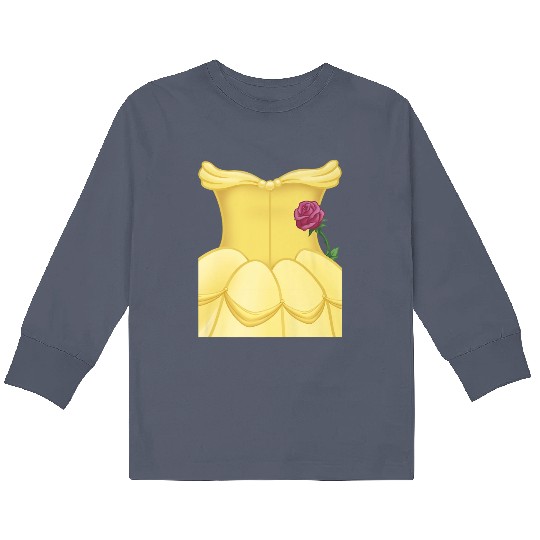 Disney Beauty And Beast Belle Dress Costume Hall Kids Long Sleeve T-Shirts