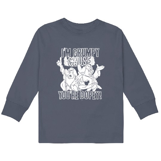 Discover Disney Snow White Grumpy Cause Youre Dopey Graph Kids Long Sleeve T-Shirts