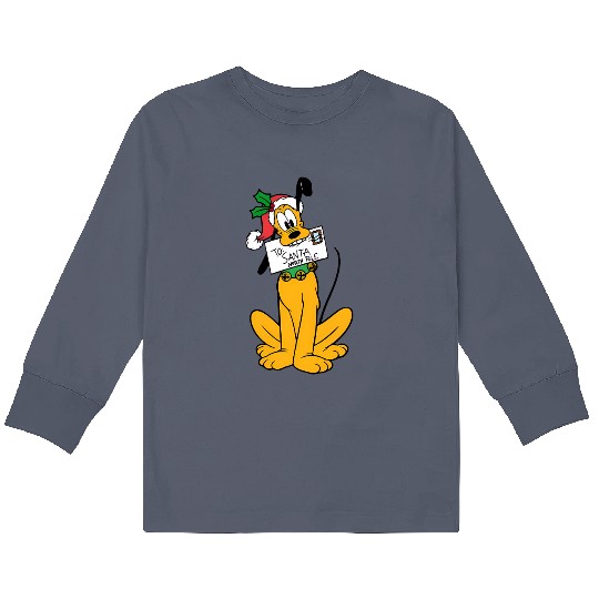 Discover Pluto Christmas Kids Long Sleeve T Shirts, Disney Christmas Kids Long Sleeve T Shirts