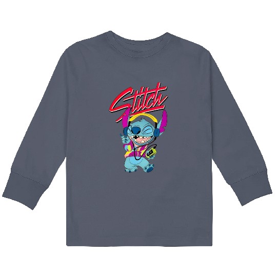 Discover Stich wearing Aloha Kids Long Sleeve T Shirts, Disney Stitch music Kids Long Sleeve T Shirts
