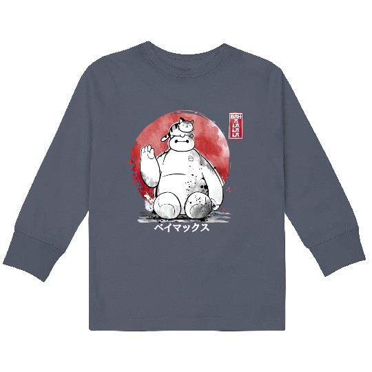 Lovely Bah A La La La Disney Baymax With Cat Kids Long Sleeve T Shirts