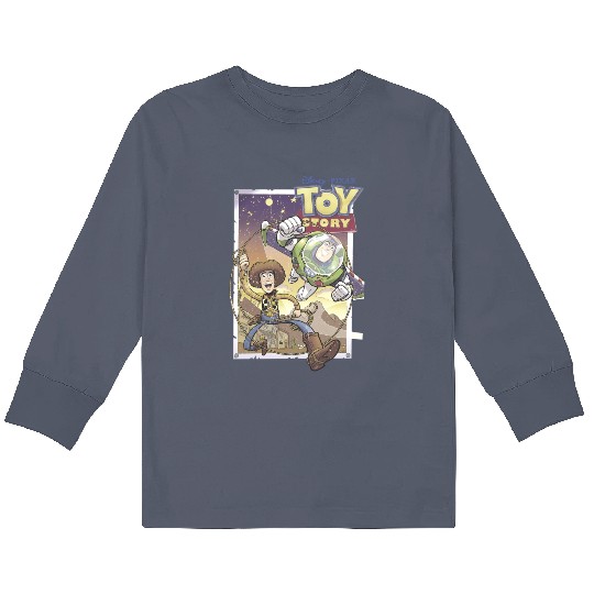 Discover Disney Toy Story Kids Long Sleeve T Shirts, Retro Woody and Buzzy Lightyear