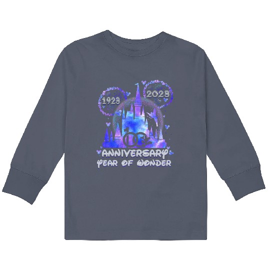 Disney 100 Years Of Wonder Kids Long Sleeve T Shirts, Disneyland 100th Anniversary Celebrating