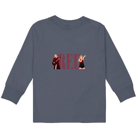 TaylorSwift Red eras tour art Kids Long Sleeve T-Shirts