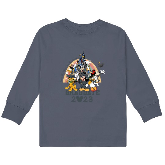 Graduate Mickey and Co Kids Long Sleeve T Shirts, Disney Grad Trip Kids Long Sleeve T Shirts, Disney Graduation 2023 Kids Long Sleeve T Shirts