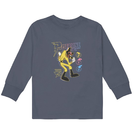 Goofy Movie Powerline Stand Out Tour '95 Double Sided Kids Long Sleeve T Shirts, Disneyland Goofy Powerline Kids Long Sleeve T Shirts