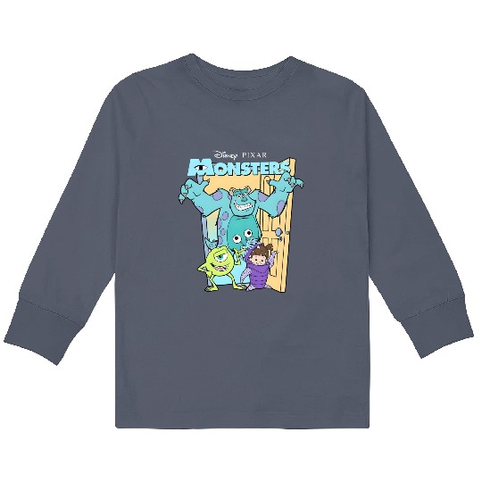 Retro Disney Pixar Monsters Inc. Mike Sully Boo Group Poster Kids Long Sleeve T Shirts, Family Matching