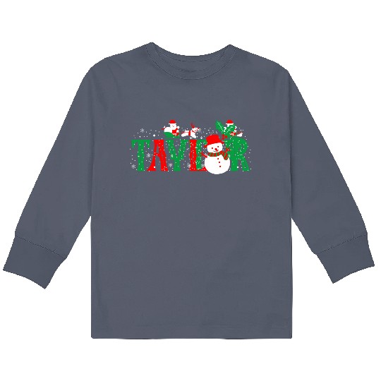 Discover Taylor Santa First Name Christmas Taylor Kids Long Sleeve T-Shirts