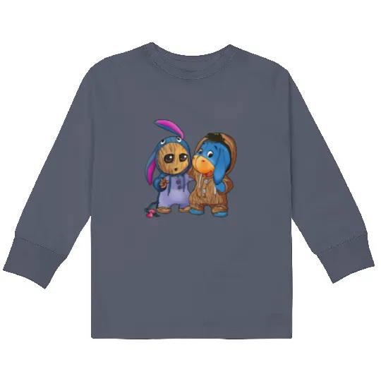 Disney Eeyore and Baby Groot Cute Friends Kids Long Sleeve T Shirts, Eeyore Unisex