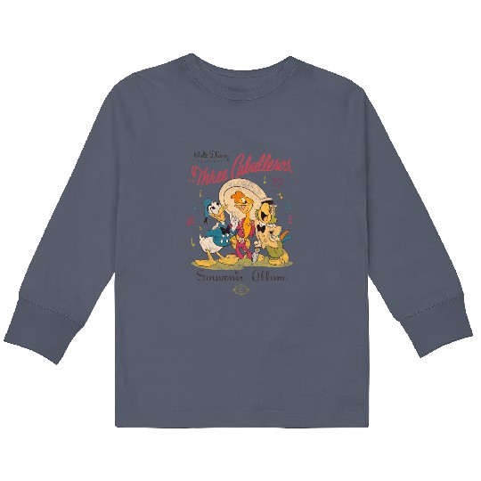 Disney Three Caballeros Mexico Kids Long Sleeve T Shirts, Donald Duck Jose Carioca Panchito Friends Kids Long Sleeve T Shirts
