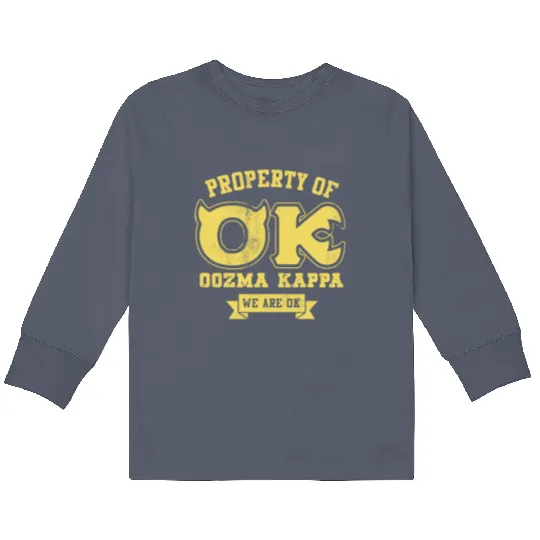 Monsters University Property Of OK Logo Kids Long Sleeve T Shirts, Magic Kingdom, Disney Monters Inc Kids Long Sleeve T Shirts