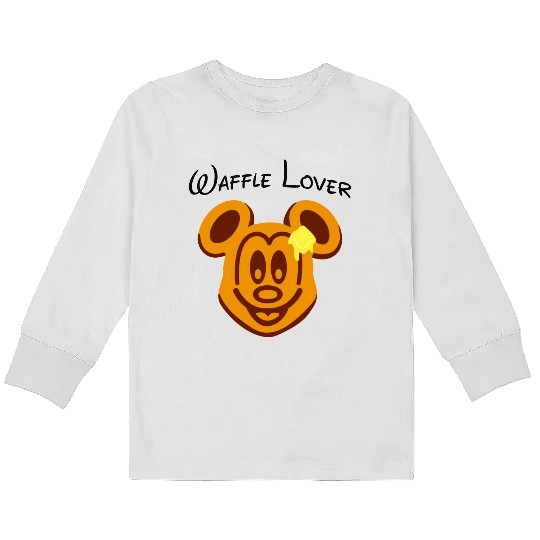 Waffle Mouse Kids Long Sleeve T Shirts, Mickey Waffle Lover Kids Long Sleeve T Shirts, Disney Epcot Kids Long Sleeve T Shirts