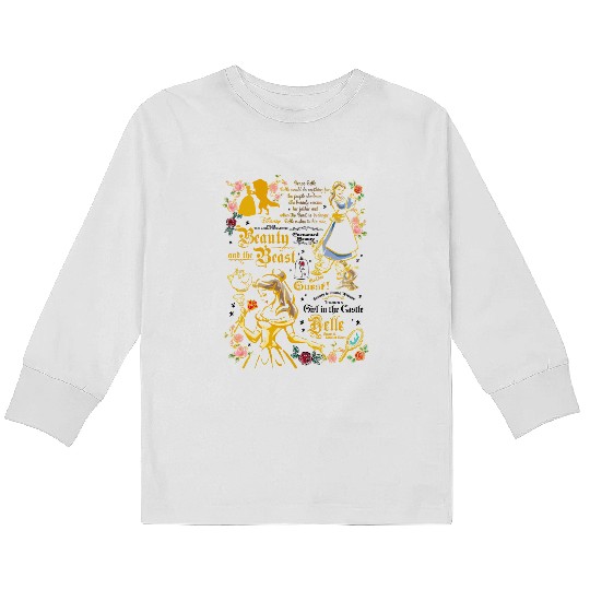 Belle Kids Long Sleeve T Shirts, Disney Comfort Color Kids Long Sleeve T Shirts, Beauty Beast Kids Long Sleeve T Shirts