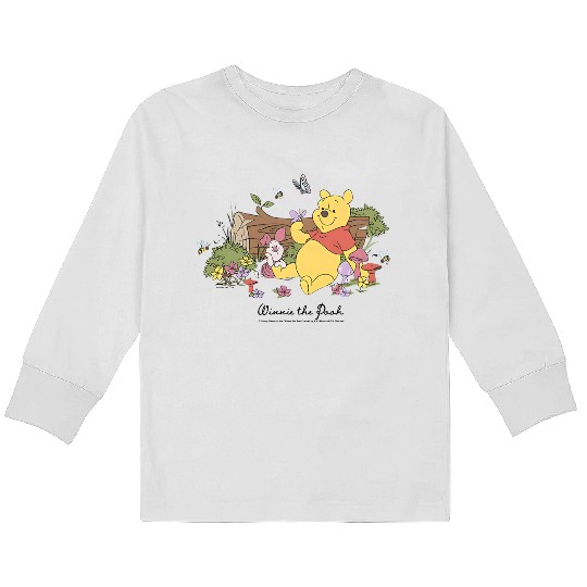 Disney Winnie The Pooh Piglet And Pooh Floral Butterfly Kids Long Sleeve T Shirts
