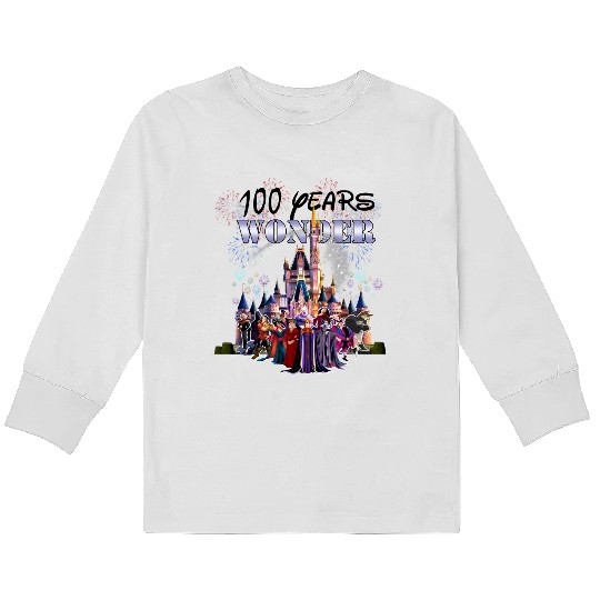 100th Disney Villians Kids Long Sleeve T Shirts, Disney 100 Years of Wonder Kids Long Sleeve T Shirts, Disney 100th Kids Long Sleeve T Shirts
