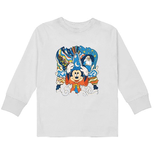 Disney Fantasia Sorcerer Mickey Stay Magical Kids Long Sleeve T Shirts, Fantastic Disney Hollywood Studio