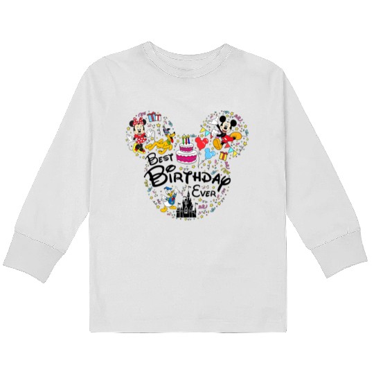 B.est Birthday Ever Kids Long Sleeve T Shirts, Disneyland Birthday, Disneyworld Mickey Ears, Mickey and Friends Kids Long Sleeve T Shirts
